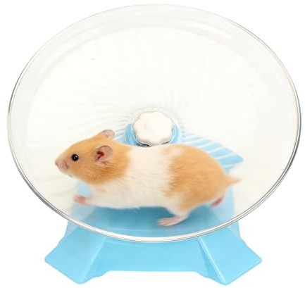 Hamsterhjul – löp- och rörelseleksak med ett stativ, hjul för hamstrar – för små djur chinchilla och gerbil och sköldpadda reptil iller för bur