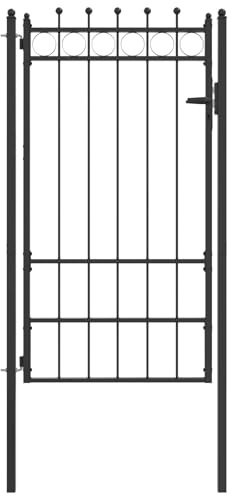 vidaXL Zauntor HORST 100 x 175 cm Metall Schwarz Abschließbar, Moderner Zaun, sichere Einfahrt, Outdoor-Schutz für Einfahrt, Garten, Metall für grenzenlose Sicherheit