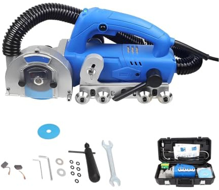 Elektrisk Fogfräs,Kakelfogrensare-1200W Kraftfull Motor,Diamantklinga,Skärdjupsjustering,Dammuppsamling för Keramiska Plattor Porslinsplattor Fogrenovering