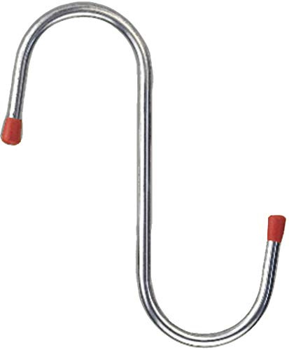 Connex Abhängehaken 820 x 60 x 65 mm - Belastbar bis 30 kg - Mit schützender Gummikappe - verzinkt / Universalhaken / Montagehaken für Garage / Werkstatthaken / Ordnungshelfer / DY222020
