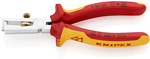 Knipex Insulation Stripper with opening spring, universal chrome-plated, insulated with multi-component grips, VDE-tested 160 mm 11 06 160