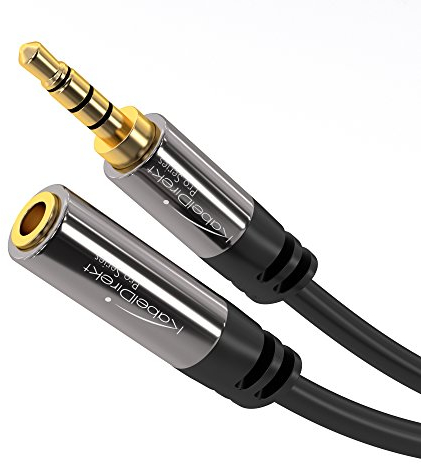 KabelDirekt – 7,5 m Cavo di Prolunga Jack 3,5 mm (Cavo di Prolunga Aux, Jack Audio Stereo, Connettore 3.5mm, 4 Contatti Maschio su 4 Contatti Femmina, prolunga per headset)