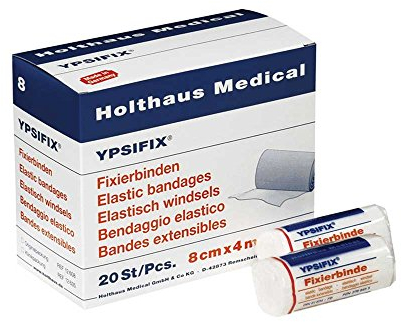 20x Holthaus Medical YPSIFIX® Fixierbinde Mullbinde Binde Verband, elastisch, glatt, 6cmx4m, lose im Karton
