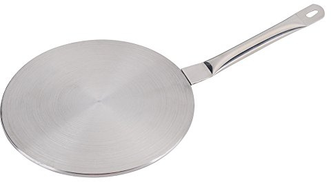 Fdit Adaptador Induccion de acero inoxidable para difusor de calor con mango para cocinas eléctricas de inducción de gas