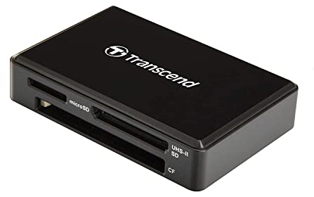 Transcend Multifunctional Card Reader ,with a SD, microSD and CompactFlash card slot USB 3.1 Gen 1, Black-TS-RDF9K2