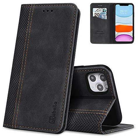 AKABEILA Hülle Kompatibel mit iPhone 11 Pro, Premium PU Leather Flip Folio Wallet Book Case Hülle Cover with Magnetic Closure Stand Card Slot