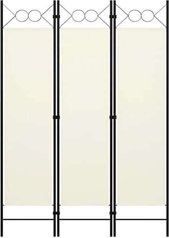 vidaXL Paravento a 3 Pannelli Divisorio Separè Pannello Pieghevole Schermo Separatore Ambienti Interni Protezione Privacy Bianco 120x180 cm