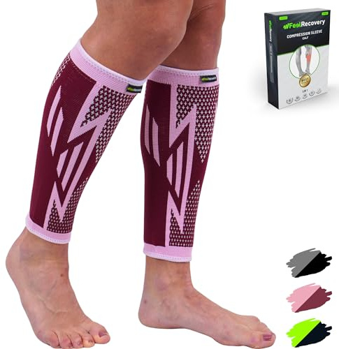 Feel Recovery 2 Pantorrilleras de Compresión Hombre/Mujer - Gemeleras Compresivas para Running - Perneras Deportivas Elásticas para Dolores Musculares - Transpirable y Antideslizante