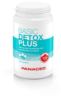 Panaceo Basic Detox plus: Veganes Medizinprodukt, zur Entgiftung des Darms, Kapseln, 2-Wochen-Kur, 200 Stk.