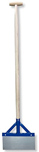 DEWEPRO Stoßscharre mit Holzstiel - Schaber - Farbschaber - extra stabil mit Streben und Federstahlblatt - Breite: 300mm - Gesamtlänge ca. 137cm