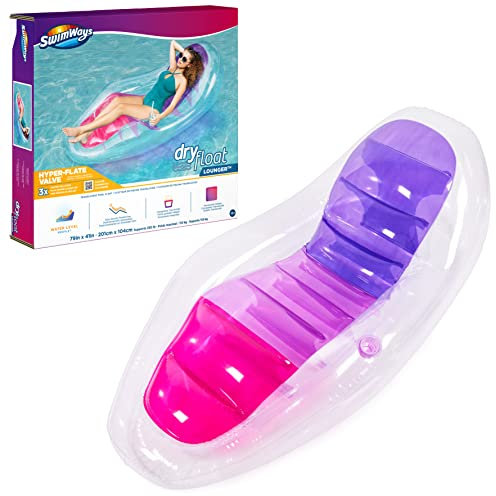 Swimways Dry Float Translucent Zero Gravity Positioning Pool Lounger with Cupholder, Orchid