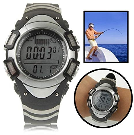ZZjingli Digital Fishing Barometer Watch with Thermometer/Altimeter/Weather Forecast/Pressure Trend Chart Display / 30m Waterproof/Storm Alarm