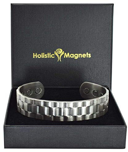 Holistic Magnets® Kupfer Armband Herren Magnetarmbänder (Anlauffarbenfrei) Geschenkideen für Männer Arthritis Handgelenk Gelenkheilung Armband-RXP (G: Handgelenk 19,5-22,5cm)
