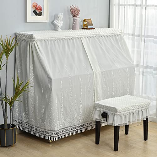 Piano Cover Upright Dust Full Cover Extra Large Mesh Lace Premium Piano Cover Cloth für die meisten 88-Tasten-Pianos (Color : B, Size : Piano+Double Stool Cover)