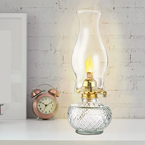 Kerosinlampe Glas Öllampe Retro Home Decor Lampe Öllampe Große Kapazität Hohe Qualität, Vintage Innen und Außen Öllampe Notbeleuchtung Öllampe für Beleuchtung, Gebet, Dekoration
