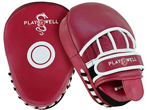 Playwell Maroon Series Elite Deluxe - Coppia di cuscinetti curvi per messa a fuoco, in pelle
