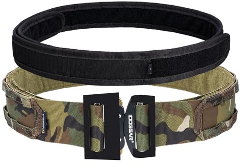 IDOGEAR Taktiskt bälte Riggerbälte i militär stil 2'' MOLLE Heavy Duty Belt System 2 yttre & 1,75 inre bälten Set (Multi-camo-MC, Medium)