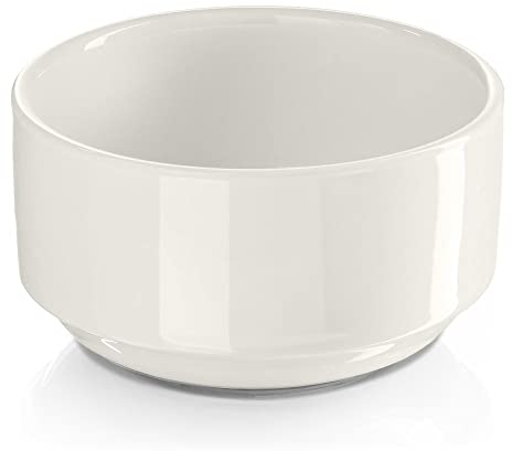 Modermo Ciotola di Porcellana, Diametro di 10,1 cm, linea Prima, Ciotoline per Aperitivo, Porcellana con Aggiunta di Allumina, per Colazione, Zuppa, Riso, Tapas, Ideale per Catering e Ristoranti