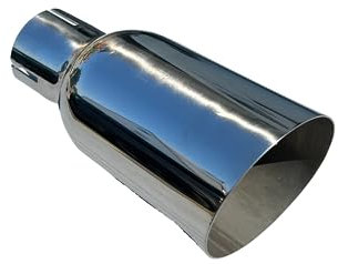 CARTUNER Auspuffblende Endrohr 90mm rund Edelstahl poliert rund abgeschrägt (Passend für Anschluß 50mm)