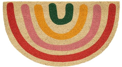Fisura - Doormat house entrance rainbow made of coconut with PVC anti-slip backing. Original outdoor doormat. Hand painted. Measurements:70 cm x 40 cm