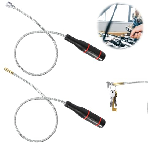 2 Piezas 60cm Outil de Ramassage MagnéTique Flexible, Pinza MagnéTica Plegable PortáTil, Barra MagnéTica Fuerte y Flexible Para Recoger Piezas PequeñAs Objetos MetáLicos