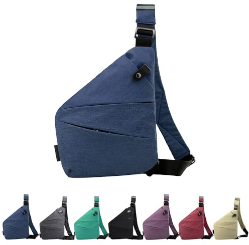 Anti Theft Crossbody Bag for Women Personal Flex Travel Bag Anti-Theft Cross Body Bag Sling Chest Bag for Men （Blue）