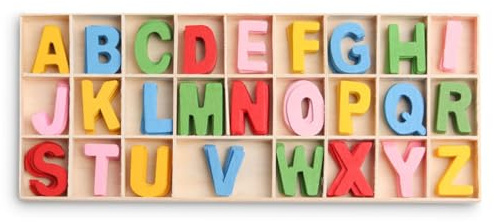 VYIBPDY 130 Stück (1 Sätze) Holzbuchstaben Großbuchstaben A-Z 3 cm,buchstaben holz,Wooden Alphabet, für Kunsthandwerk DIY Hochzeitsfeier Home Decoration Displays-Bunt