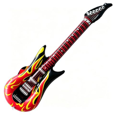 Inflatable Guitar Blow up Guitar Rock 106cm,Flame Guitar Rock Star