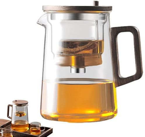 Bouilloire électrique en verre d'eau bouillante, infuseur en acier inoxydable, fonction chaude, théière en verre avec infuseur, bouilloire à thé avec séparation d'eau, bouilloire à thé d