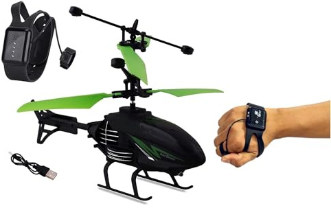 Generico Elicottero Telecomandato con Luce a LED Controllo da Polso Infrarossi Radiocomando Elicotteri RC Giocattolo con Palm Control Elicottero Radiocomandato RC Mini Elicotteri Doppio Giroscopio