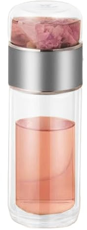 580ml Tee-Ei-Wasserflasche, Tea Infuser Bottle, Tee Flasche, Tee-Ei-Becher, Reise-Früchtetee-Ei-Flasche, Doppelwandiger Reise-Teebecher Aus Glas Mit Edelstahlfilter, Auslaufsichere Tee-Ei-Flasche
