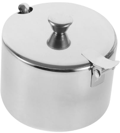 DECOMELODY Tarro De Especias con Cuchara Azucarero con Tapa Recipiente para Especias para Cocina y Hogar De Caja De Condimentos De Acero Inoxidable