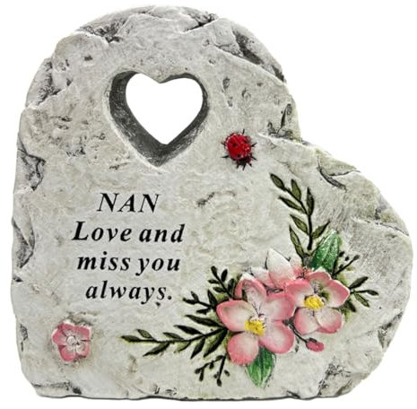 Special Nan Graveside Memorial Love Heart Flower Ladybird Grave Plaque Ornament Decoration