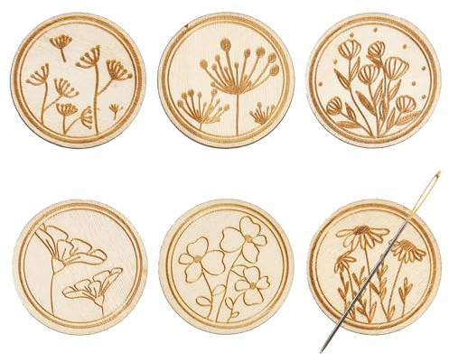 letsinstyle 6 Pieza de Flores, Recordatorio Magnético de Agujas, Porta-Pinzas Magnético con Aguja para Niñera, Pintado Retro, Suministros de Costura para Punto de Cruz, Bordado