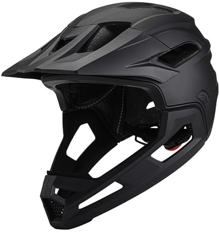 Casque De Vélo De Montagne Casques Intégral Vélo VTT pour Adulte avec Mentonnière Amovible Et Visière Légère Et Réglable Casque Complet pour Garçon Fille Anti-Choc Menton Protection