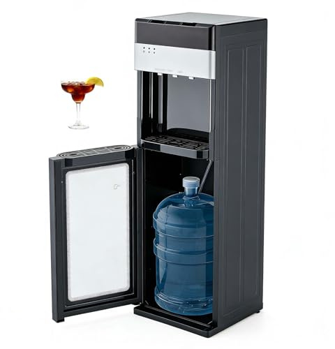 EXSHUING Dispensador Agua Caliente/Fría Carga Inferior, Independiente con Seguro Infantil, Calentamiento Rápido 500w Suministra 8l/H Agua Caliente, Garrafas Estándar 5 Galones, An-ti-Ebullición Seca