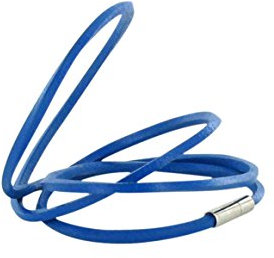 bonfim.de Lederarmband, Schnürsenkel zum 3-fachen Aufrollen oder Halskette, Königsblau