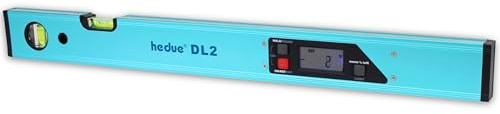 hedue® Digitale Wasserwaage DL2 - Wasserwaage 60 cm mit beleuchtetem LCD-Display, Neigungsmesser in Grad, Prozent, Millimeter/Meter oder Inch/Fuß