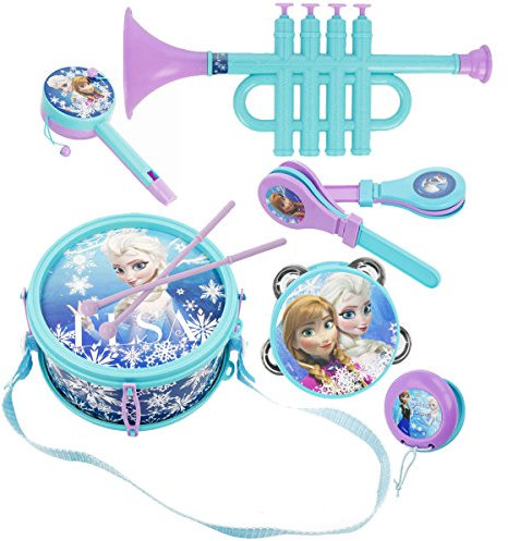 Lexibook Disney Frozen Elsa Anna K360FZ Musical Toy Music Set 7 Musical Instruments (Drum, Maracas, Castanet, Harmonica, Recorder, Trumpet, Tambourine)
