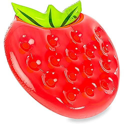 Didak Pool - Materasso/salvagente gonfiabile, motivo: fragola gigante, 143 x 140 x 25 cm