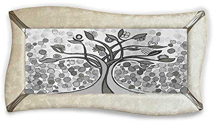 ARTEMA Quadro betti Ecopelle Crema Albero della Vita 26 Argento 148x78cm Artigianale
