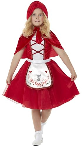 Smiffys Little Red Wolf Costume Dress & Hooded Cape, Girls Fancy Dress, Storybook Character Dress Up Costumes