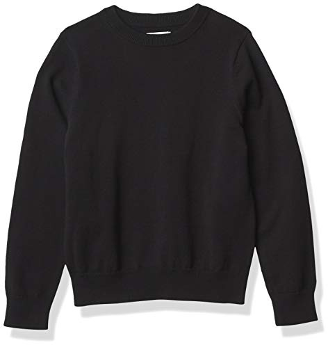 Amazon Essentials Jersey de Uniforme de Algodón con Cuello Redondo Niño, Negro, 5 años