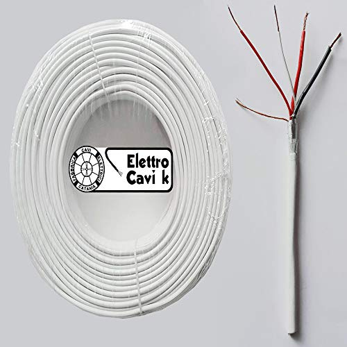 ® ELETTRO CAVI K - CAVO ALLARME SCHERMATO 2x0,50+2x0,22 MM² ANTIFURTO VIDEOSORVEGLIANZA TELECAMERE 4 POLI ALIMENTAZIONE 2x0.50+2x0.22 MULTIPOLARE PROFESSIONALE IN RAME 50 METRI