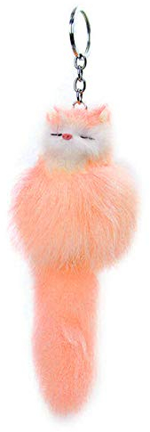 AchidistviQ n2017 süßer Fuchs-Schlüsselanhänger, Tierform, Schlüsselanhänger für Männer und Frauen, Taschenanhänger, Anhänger, Geschenk, Schlüsselhalter, Zubehör, Orange, S