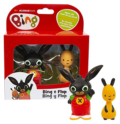 Bing Set 2 Mini Personaggi, Bing e Flop dai Colori Luminosi e Dalle Giuste Dimensioni per le Mani dei più Piccoli, Tutti da Collezionare, per Bambinia Partire dai 18 Mesi, BNG00L02, Multicolore