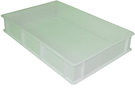 10 X Pizza Bread Bakery Dough Tray Stackable 60x40x10cm White PP Plastic Proofing Container Storage with Enforced Ribs Multipacks (604010)