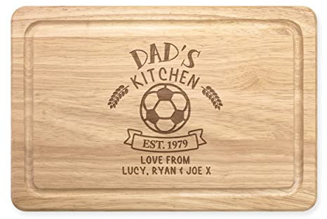 Personalised Chopping Board Football Ball Name Kitchen Wooden Meat Serving Board Custom