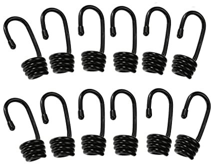 jojomis Confezione da 12 ganci a spirale rivestiti in plastica per corda elastica da 6 mm