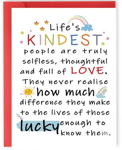 YiKaLus Appreciation Card for Kindest Person,Thank You Card with Envelope